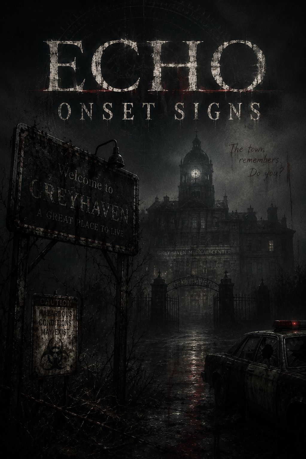 ECHO ONSET SIGNS - "Welcome to GREYHAVEN...."