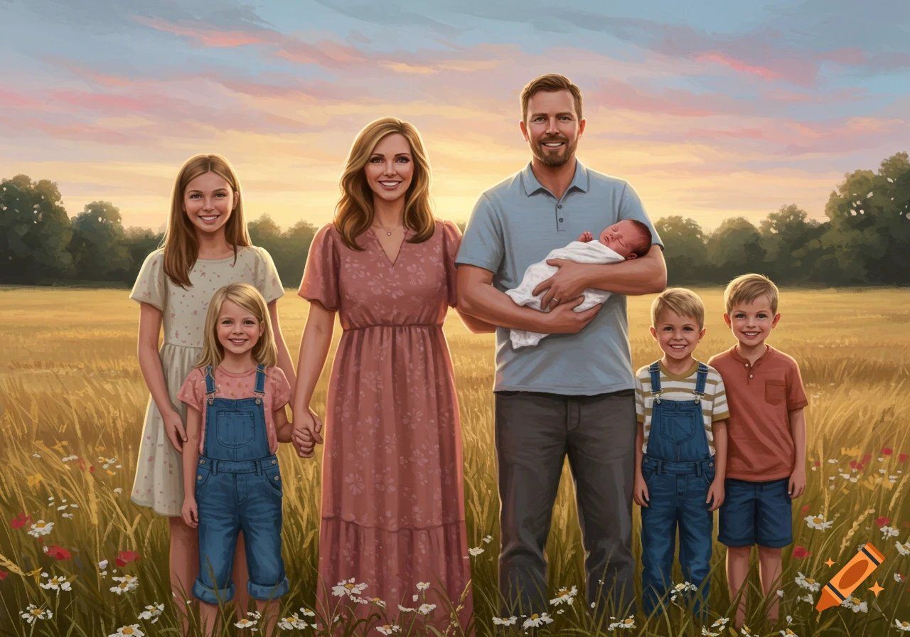 Sarah, Jessica, Mary, Zack, Riley, Jesse, Lucas - rich retired family on the lake