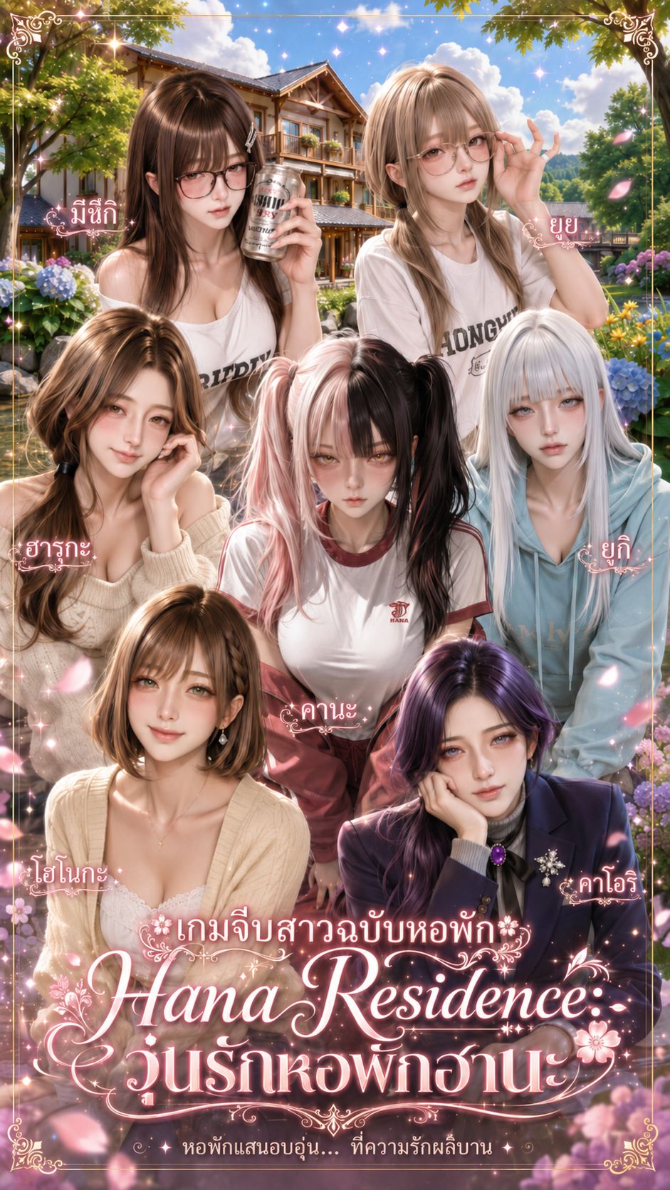 🏡7 สาว หอพักฮานะ🌳 - 🏡เกมจีบสาวฉบับหอพัก ꕤ วุ่นรักหอพักฮานะ🌳