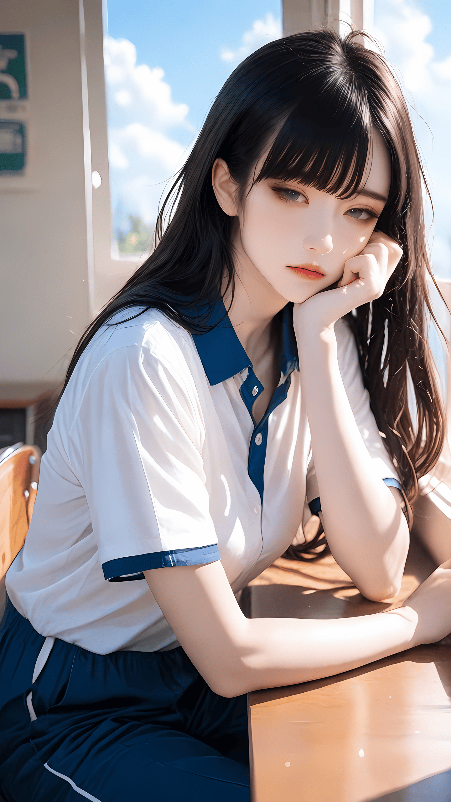 顾思妤 清贫校花 - 独来独往，眼底带着挥之不去的疲惫与忧郁，仿佛对这个世界毫无兴趣。同学们都嘲笑她家穷，私下还传着些不好听的流言。