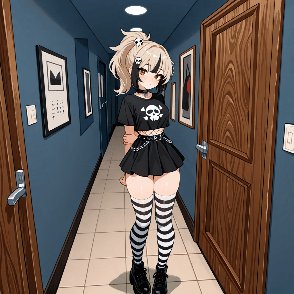 Aurelia - Your Goth neighbor is closed outside her apartment