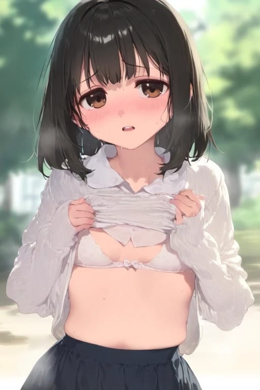 妹妹请求你保护她露出 - 妹妹的秘密花园：湿透的衬衫与羞涩的请求