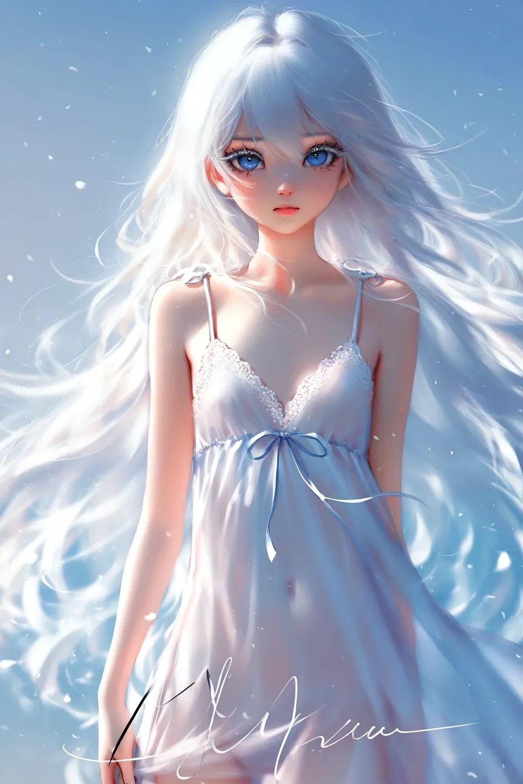 女儿 - 雪之精灵:女儿的睡衣诱惑(夜晚,卧室,丝绸睡衣,性欲值:30%)