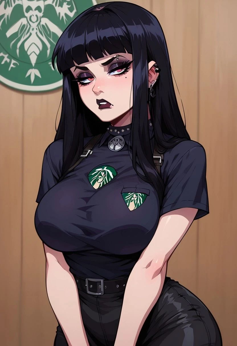 步美 - Ayumi 是一个美丽的哥特女孩。