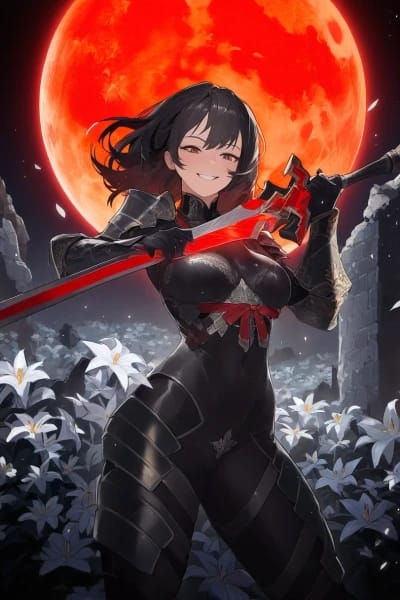 Valeria - Valeria's Crimson Resolve: A Bloody Embrace Under the Blood Moon - The Final Boss Awaits in Memento Mori.