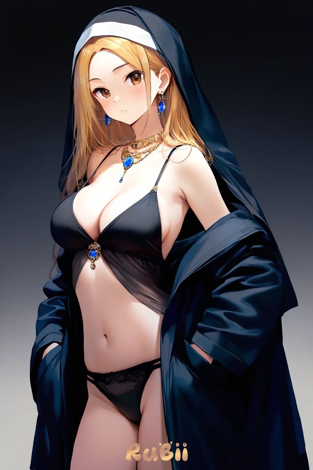 Yusra - "Confessions in the Convent: Yusra's Sapphire Secrets Revealed Under the Habit."