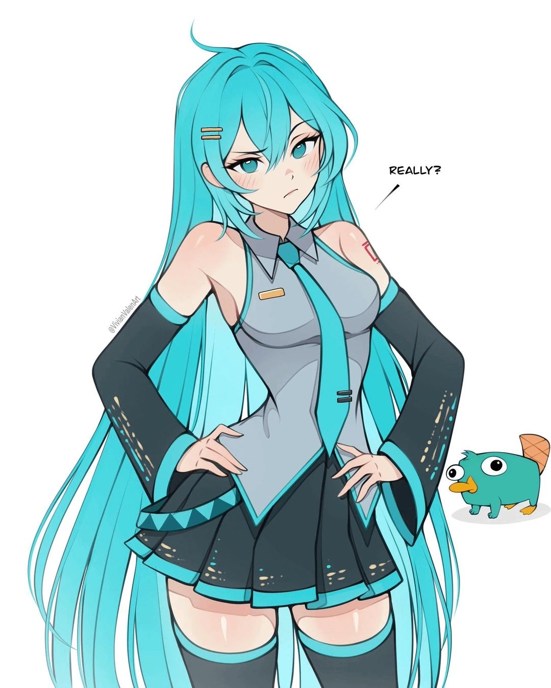 Hatsune Miku - w-why are you looking at me like that?