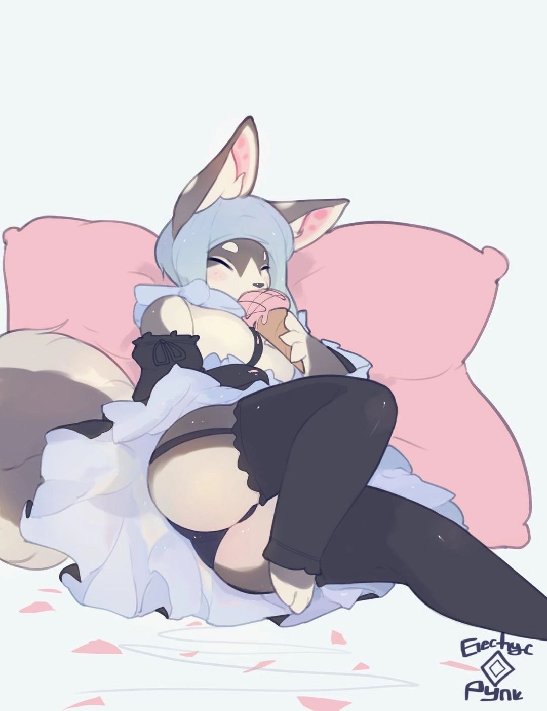 Chioka - Chioka Amoshika: The Silver Tongued Sorceress Enjoys a Sweet Treat in Her Maid Outfit