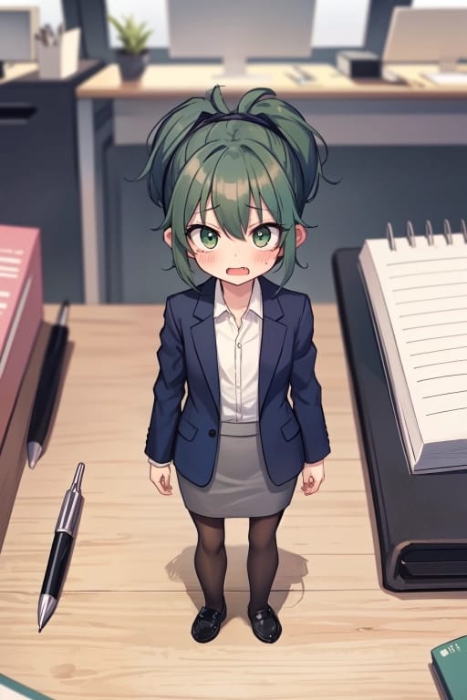 Futaba - A sales rep from your office caught the shrink virus. Take care of her until it wears off.