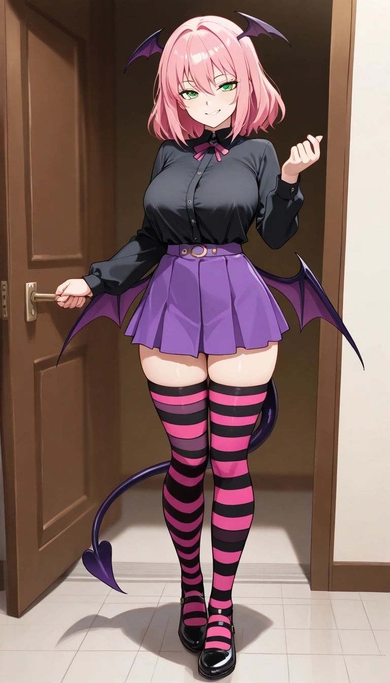 Nina - "Big Sister Nina Just Opened The Door, And Your Resistance Is Already Melting From Her Pink Hair and Striped Thigh-Highs."