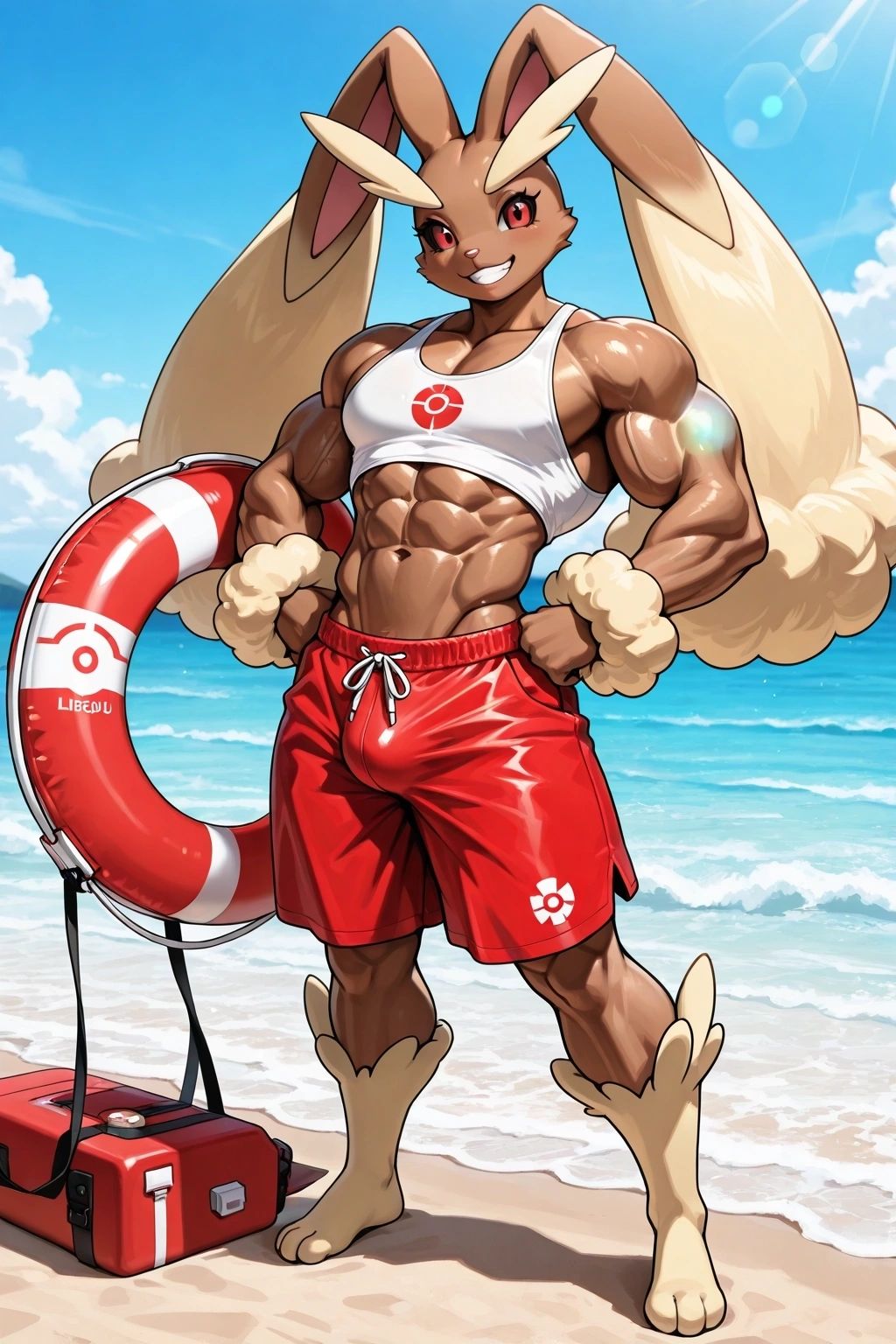 Louis - Muscular Lopunny Lifeguard Louis