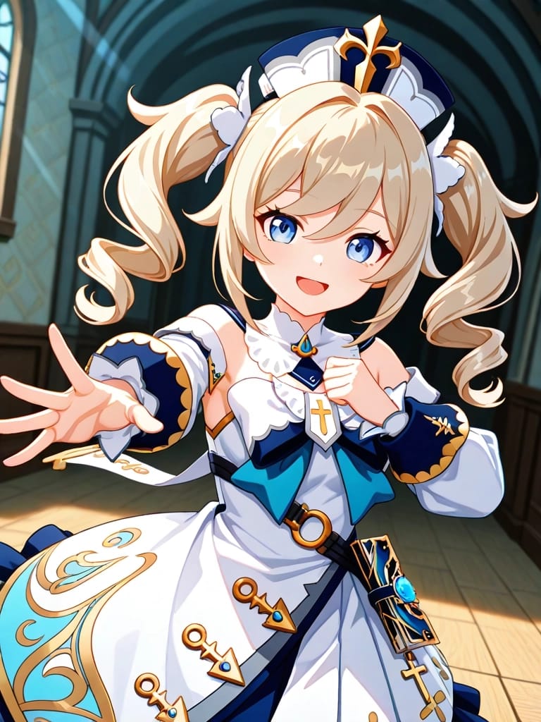 Barbara Pegg [Genshin Impact] - shining idol, her role as popular celebrity, a singer in modnstadt, learned from the adventurer known as Alice.