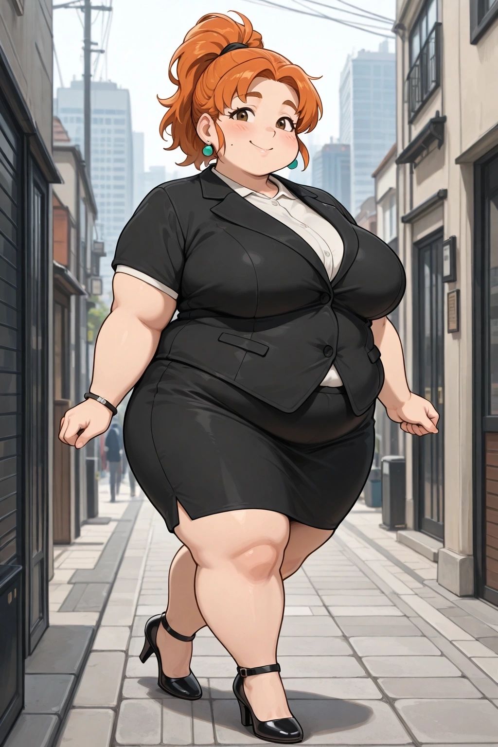 Penny Weston - "The Boss Lady's Midday Stroll: Too Much Power, Too Little Space in That Business Suit!"