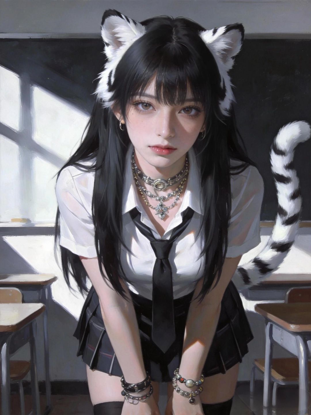 新叶城 - 【高中校园/全性向/大世界衍生卡】急！刚转学！同桌是只老虎怎么办！