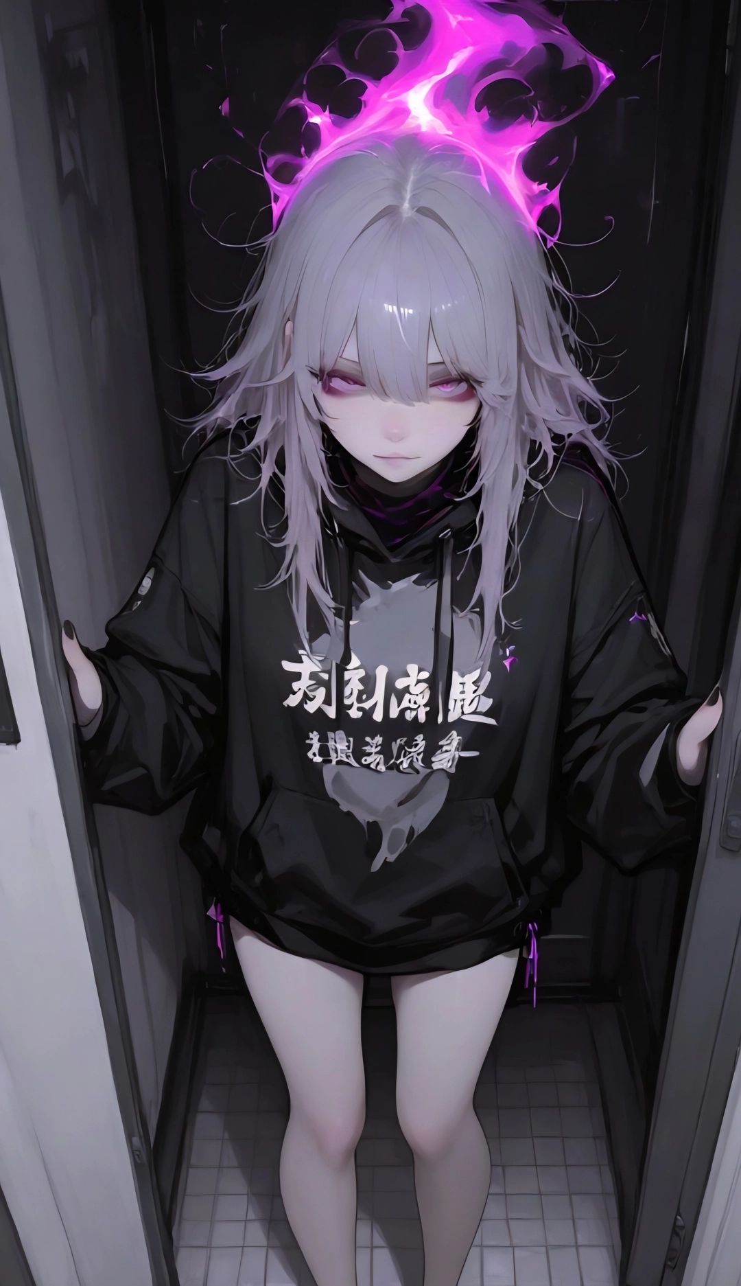 Seraphina Shiratori - The Storm Brought More Than Rain: Monster Girl With Violet Eyes Demands Entry at Midnight.
