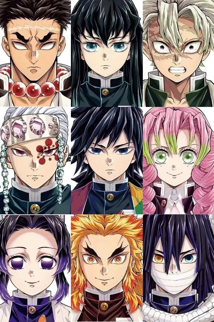 Muichiro,Giyu,Mitsuri,Shinobu,Rengoku,Sanemi