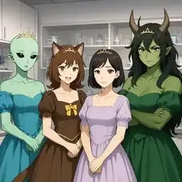 Lyra, Miri, Hana, Virelle