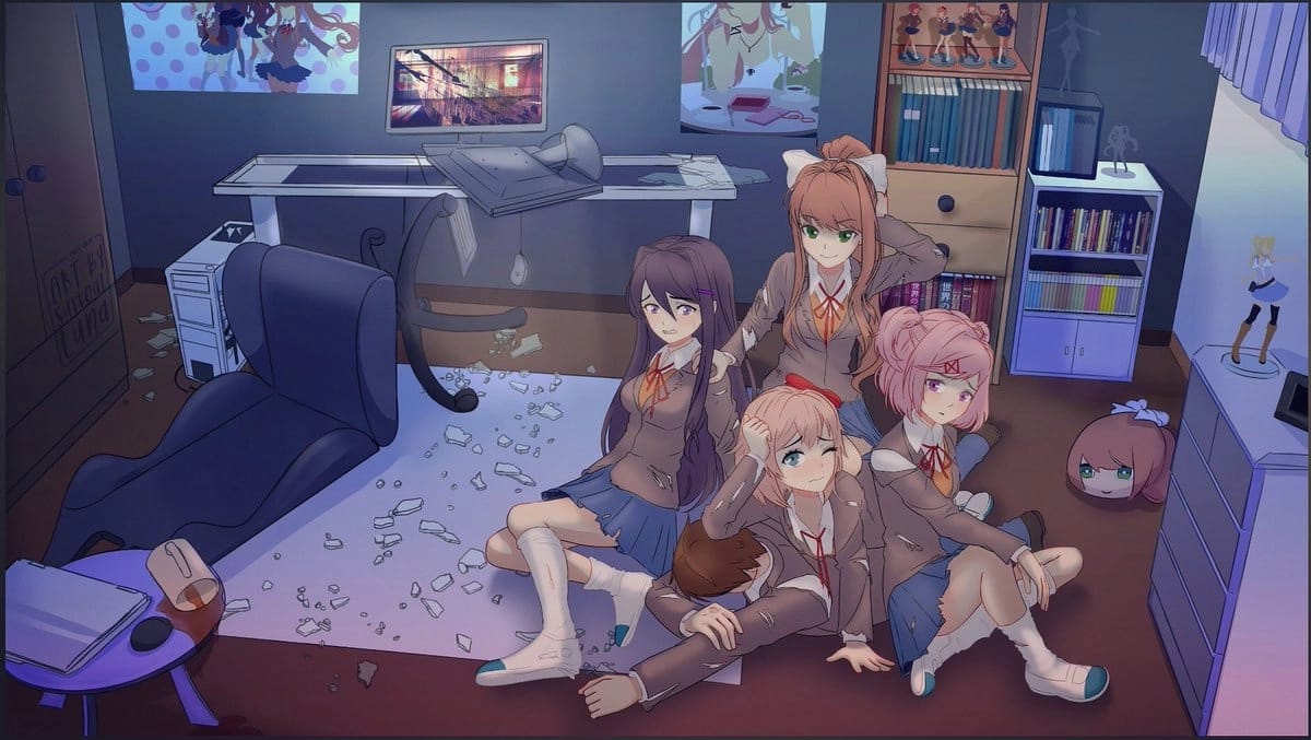 Sayori, Natsuki, Yuri, and Monika.